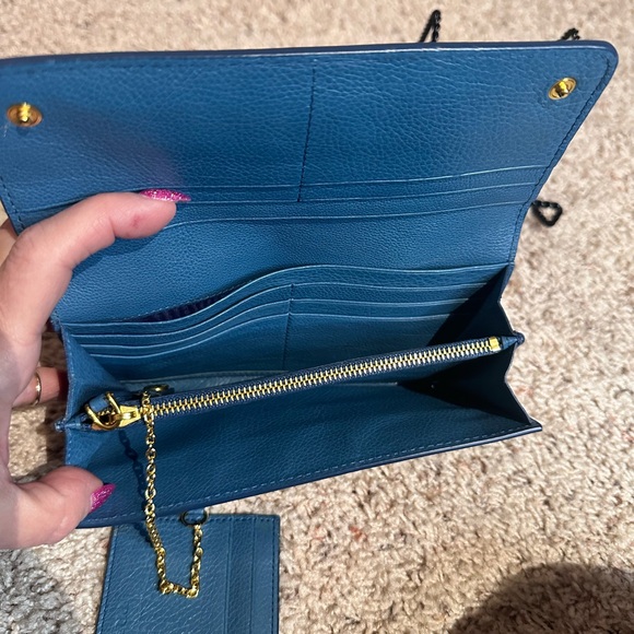 Prada Teal Leather Wallet with Bow Accent - Picture 9 of 11